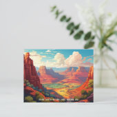 Vintage Abbildung des Grand Canyon Nationalparks Postkarte (Stehend Vorderseite)