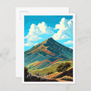 Vintage Abbildung des Mount Diablo California Postkarte
