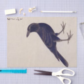 Vintage Abbildung: Dschungelkrähe Seidenpapier (Handwerk)