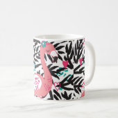 Vintage Abbildung eines Flamingos mit exotischen V Kaffeetasse (VorderseiteRechts)