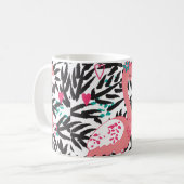 Vintage Abbildung eines Flamingos mit exotischen V Kaffeetasse (Vorderseite Links)