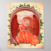 Vintage Abbildung eines niedlichen Märchenenenmädc Poster (Vorne)