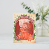 Vintage Abbildung eines niedlichen Märchenenenmädc Postkarte (Stehend Vorderseite)