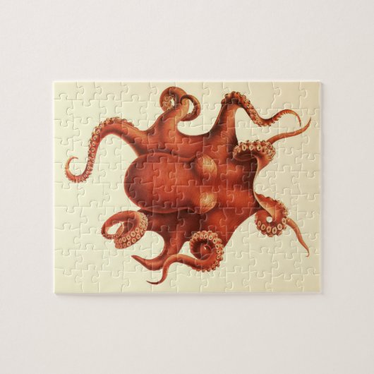 Vintage Abbildung eines Oktopus Puzzle (Horizontal)
