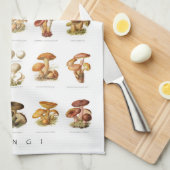 Vintage Abbildung essbare Pilze Geschirrtuch (Viertel Falte)