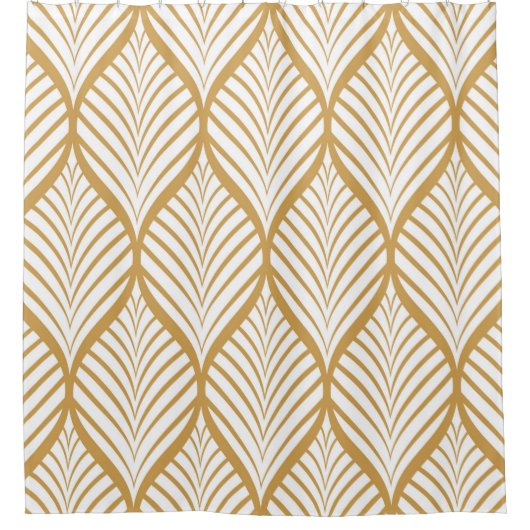 Vintage Abbildung geometrischer Blätter nahtlos Duschvorhang (Vorderseite)