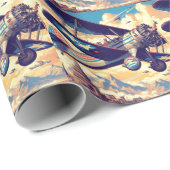 Vintage Abbildung Geschenkpapier (Rolleneckpunkt)