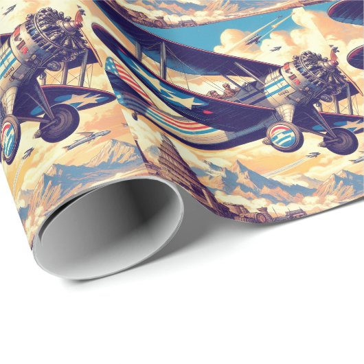 Vintage Abbildung Geschenkpapier (Rolleneckpunkt)