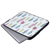Vintage Abbildung mit einem durchgehenden Hintergr Laptopschutzhülle (Vorne Knopf)