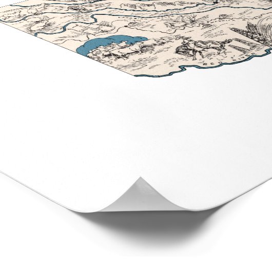 Vintage Abbildung Oklahoma Poster (Ecke)