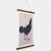 Vintage Abbildung: Shamo-Hühner Wandteppich Mit Holzrahmen (Gewinkelt)