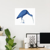 Vintage Abbildung von Blue Ibis Poster (Heimbüro)