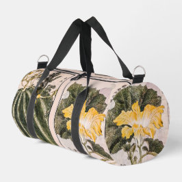 Vintage Abbildung von Kürbis, Blätter und Blume Duffle Bag