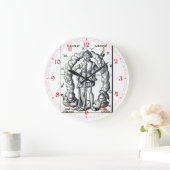 Vintage Abbildung von Tierkreiszeichen Große Wanduhr (Zuhause)