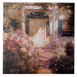 Vintage Abbott Fuller Grabtür und Garten Fliese