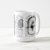 Vintage-ABC-Initialen-Typografie Kaffeetasse (VorderseiteRechts)