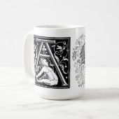 Vintage-ABC-Initialen-Typografie Kaffeetasse (Vorderseite Links)