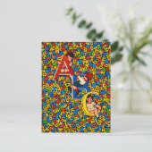 Vintage-ABC-Kinderalphabet-Illustration Postkarte (Stehend Vorderseite)