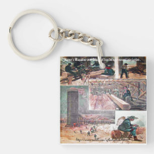 "Vintage Abdeckung 1899 von Lumbering-Harper" Schlüsselanhänger