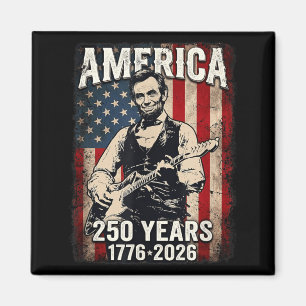 Vintage Abe Lincoln 16. Präsident spielt Gitarre Magnet