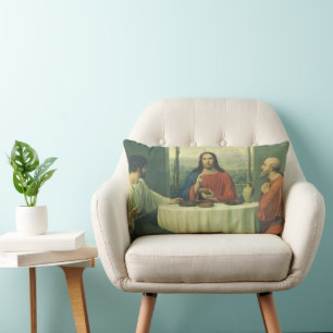 Vintage Abendessen in Emmaus mit Jesus Christus Lendenkissen
