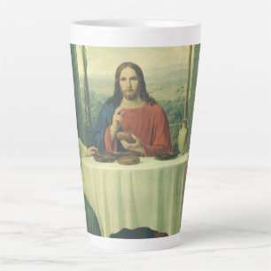 Vintage Abendessen in Emmaus mit Jesus Christus Milchtasse