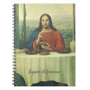 Vintage Abendessen in Emmaus mit Jesus Christus Notizblock