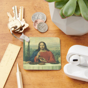 Vintage Abendessen in Emmaus mit Jesus Christus Schlüsselanhänger