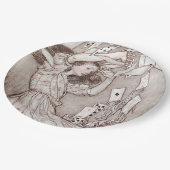 Vintage Abenteuer Alice im Wunderland (1907) Pappteller (Schrägansicht)