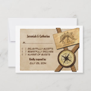 Vintage-Abenteuer-Hochzeitsantwortkarte RSVP Karte