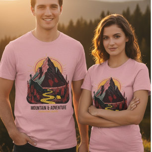 Vintage-Abenteuer im Gebirge, Outdoor-Shirt in Rot Tri-Blend Shirt