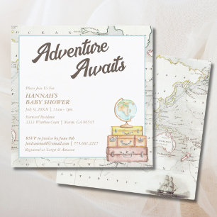 Vintage-Abenteuer wartet Baby Shower Einladung