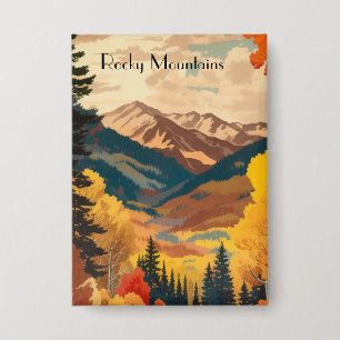 Vintage-Abenteuerabzeichen Rocky Mountains Button