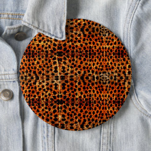 Vintage abgenutzt Grunge Gepard Tierprint Button