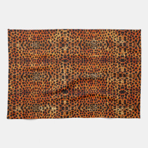Vintage abgenutzt Grunge Gepard Tierprint Geschirrtuch