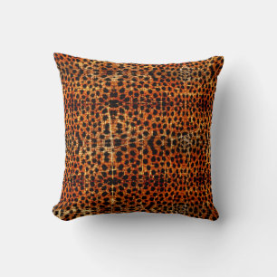 Vintage abgenutzt Grunge Gepard Tierprint Kissen