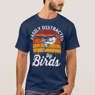 Vintage abgenutzt, leicht von Vögeln ablenkbar T-Shirt
