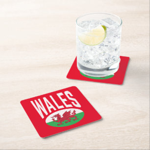 Vintage Abgenutzt Wales Cymraeg Cymru Stolz Walisi Rechteckiger Pappuntersetzer
