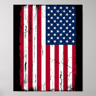 Vintage abgenutzte amerikanische Flagge Poster