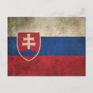 Vintage abgenutzte Flagge der Slowakei Postkarte