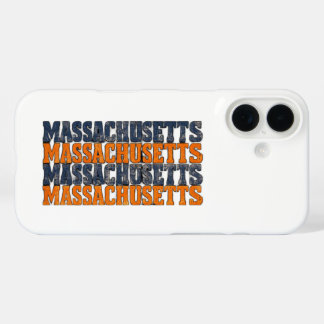 Vintage abgenutzte Massachusetts-gestapelte Typogr iPhone 16 Hülle