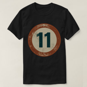 Vintage abgenutzte Nummer 11 T-Shirt
