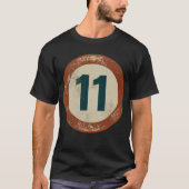 Vintage abgenutzte Nummer 11 T-Shirt (Vorderseite)