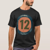 Vintage abgenutzte Nummer 12 T-Shirt (Vorderseite)