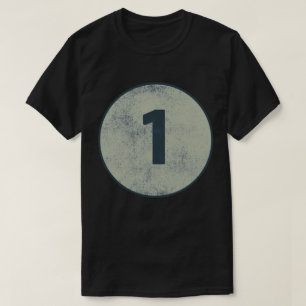 Vintage abgenutzte Nummer 1 T-Shirt