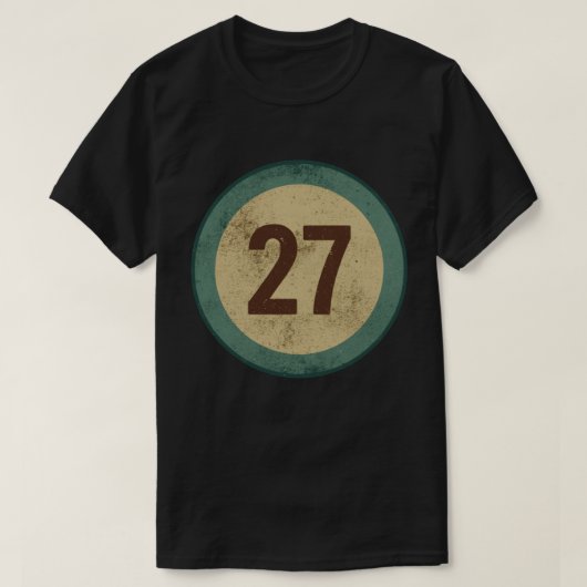 Vintage abgenutzte Nummer 27 T-Shirt (Design vorne)