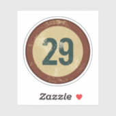 Vintage abgenutzte Nummer 29 Aufkleber (Blatt)
