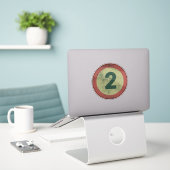 Vintage abgenutzte Nummer 2 Aufkleber (Laptop auf Schreibtisch)