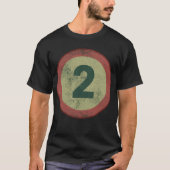 Vintage abgenutzte Nummer 2 T-Shirt (Vorderseite)