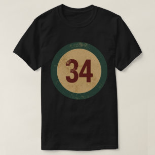 Vintage abgenutzte Nummer 34 T-Shirt